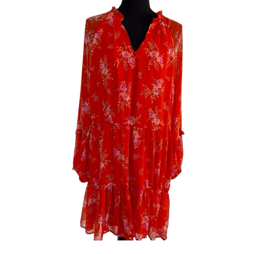 Vince Camuto Sz XL new Floral Red Dress